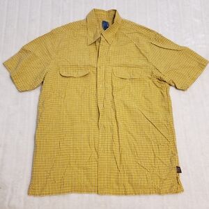 Bluenotes 100% Cotton Short Sleeve Yellow Plaid Shirt